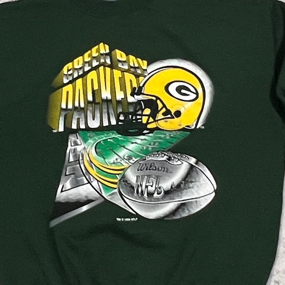 Vintage 90s Green Bay Packers NFL Football 1990s Crewneck Pullover Sweatshirt - Picture 2 of 3